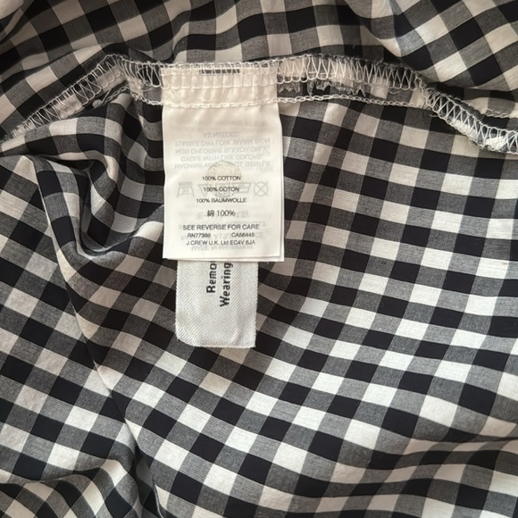 🧢J. Crew navy/white check boy shirt with round collar. Size S. - Picture 10 of 10